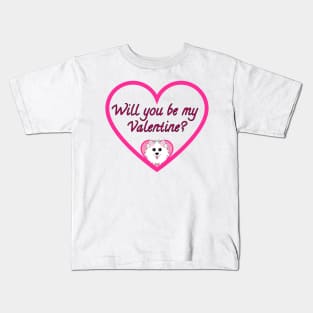 Will you be my Valentine? Pink Heart Kids T-Shirt